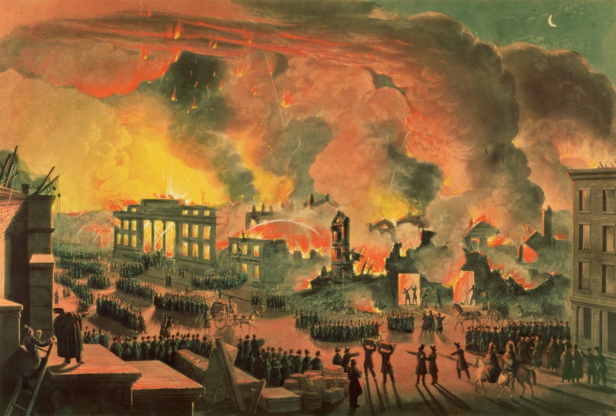 View of the Great Fire in New York, December 16th-17th 1835
